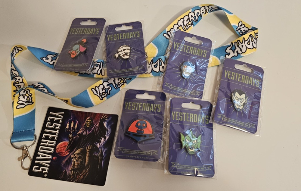 SDCC 2026 Yesterdays Scooby-Doo Villian 6 Pin Set LE 200 w/ sticker and lanyard